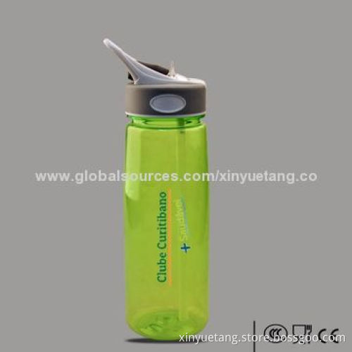 2014 Hot Selling Shenzhen Factory BPA-free Clear Tritan Bottle with Straw, Sized 75 x 210mm